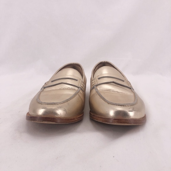 J Crew Nora Brushed Gold Penny Loafers - Picture 3 of 7